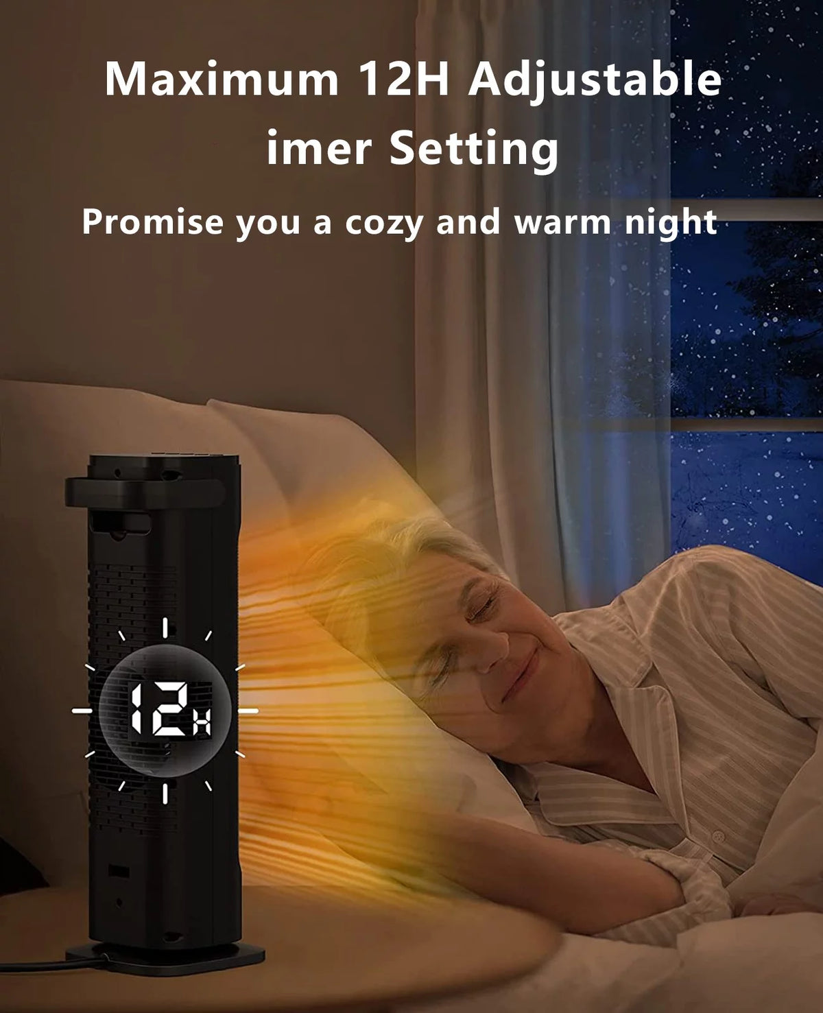 Electric Space Heater Indoor PTC Ceramic Heater with Thermostat Remote 90° Oscillating 1500W T925939