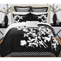 Black Queen 7-Piece Floral Comforter E361