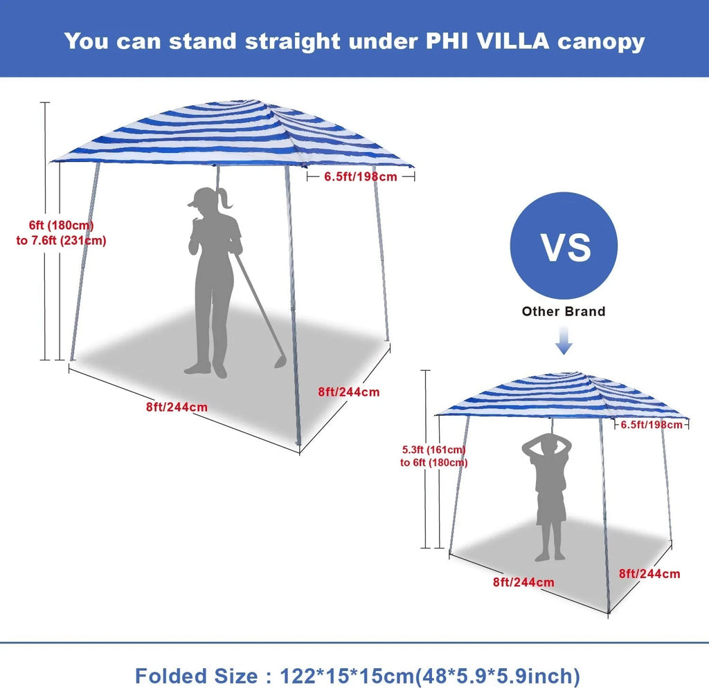 Blue Stripe Lightweight Slant Leg Canopy Tent R44367