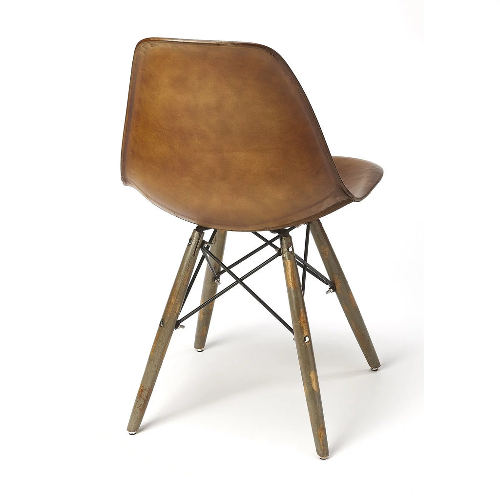 Brown Leather Side Chair V268