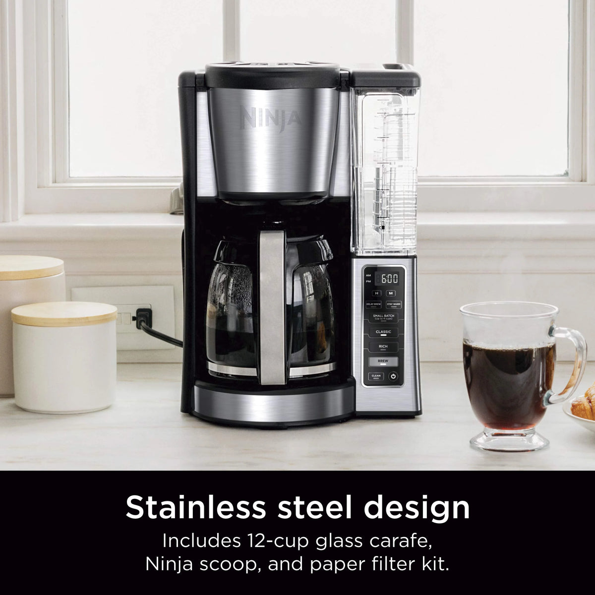 12-Cup Programmable Coffee Maker with Glass Carafe B956088