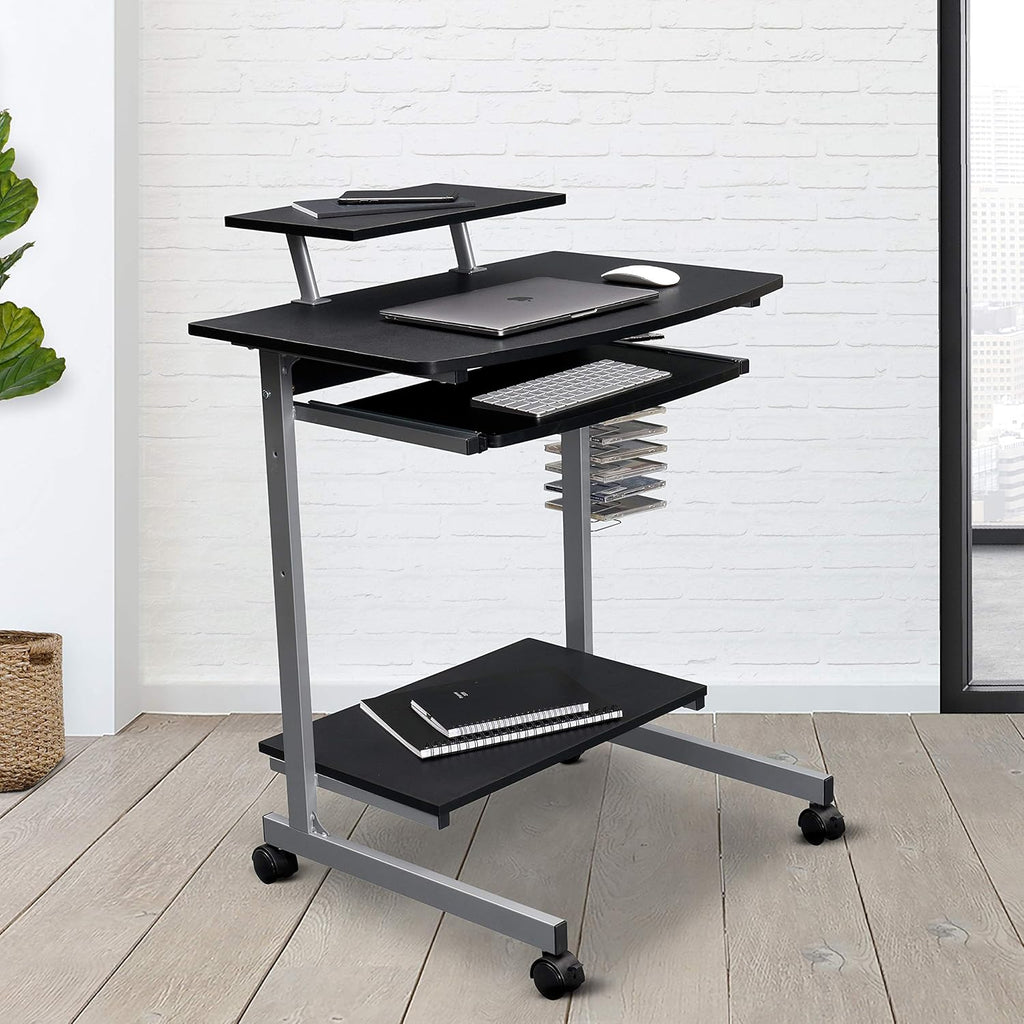 Compact Computer Cart With Storage, Graphite V955384