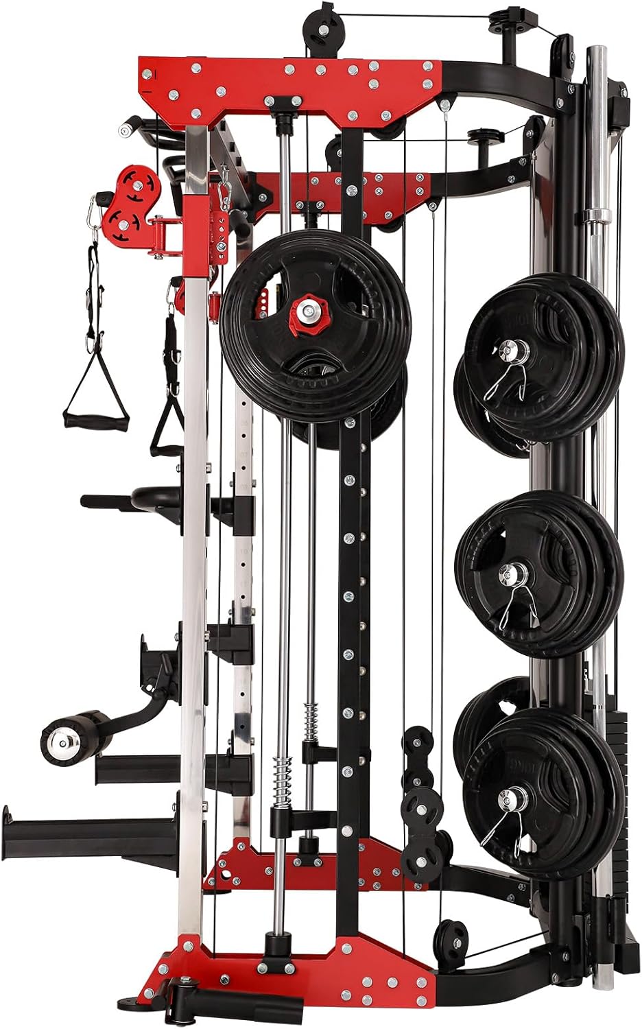 Home Gym Smith Machine with Pulley System Squat Rack Pull Up Bar K2578