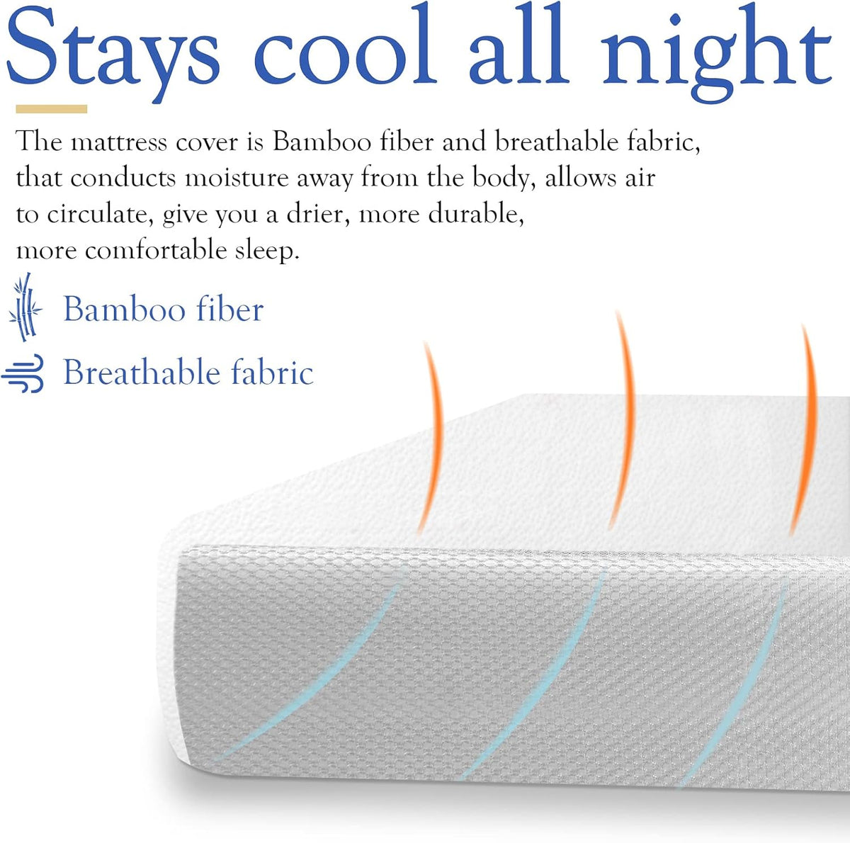 Folding Mattress, Tri-fold Mattress 4-inch, Twin Size, Memory Foam Mattress with Washable Bamboo Fabric Cover V1188