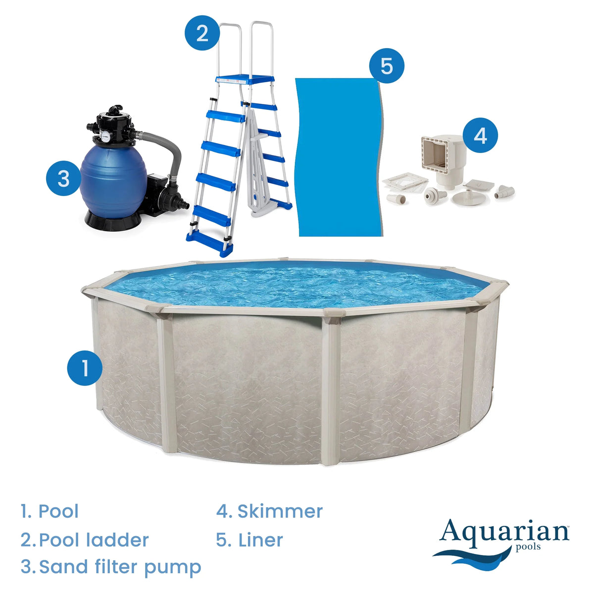 18'x52 Above Ground Pool with Filter, Ladder, Liner, Skimmer W370