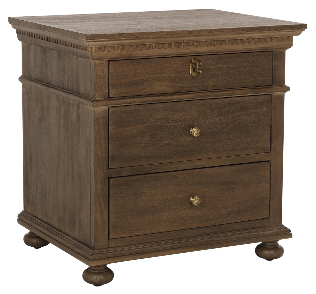 Brown 3 Drawer Nightstand U66699