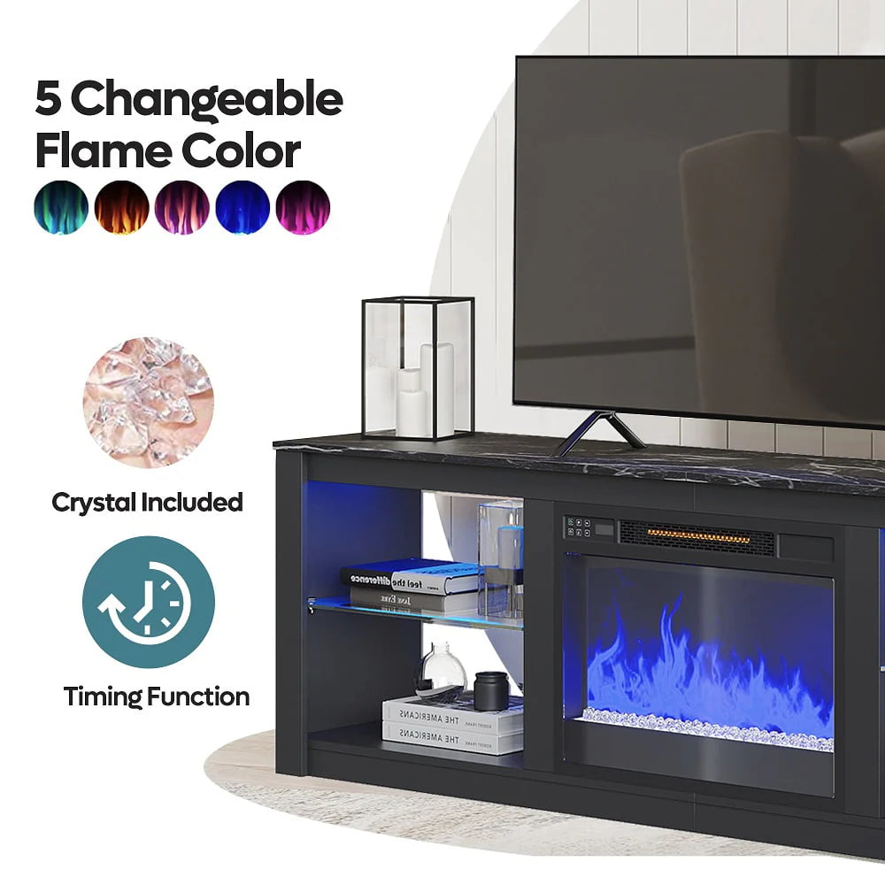 Black Electric Fireplace TV Stand K821