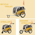 3-in-1 Dog Bicycle Trailer, Dog Stroller, and Dog Jogging Stroller, Orange Z364