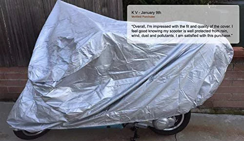 Weatherproof Motorcycle Cover with Securing Straps and Storage Bag D96754