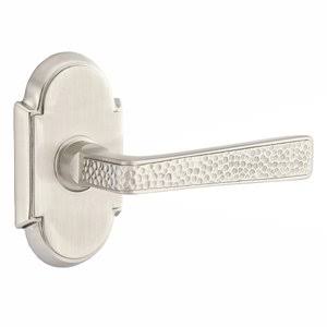 Satin Nickel Privacy Hammered Door Lever P85118