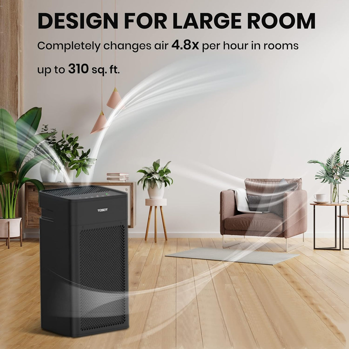 HEPA Air Purifier with UV Sanitizer, 1 Pack Medical Grade True HEPA Filter E907