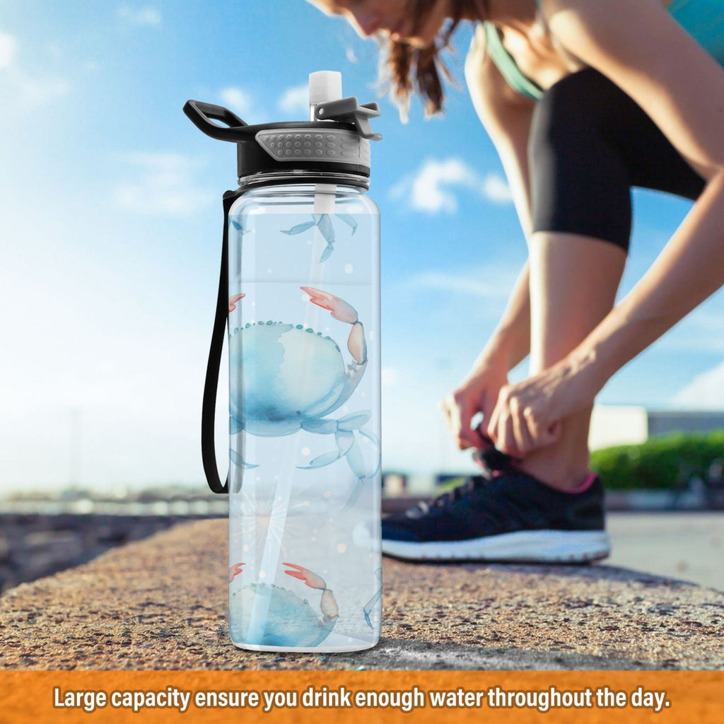32oz Clear Tritan Water Bottle with Straw Q200