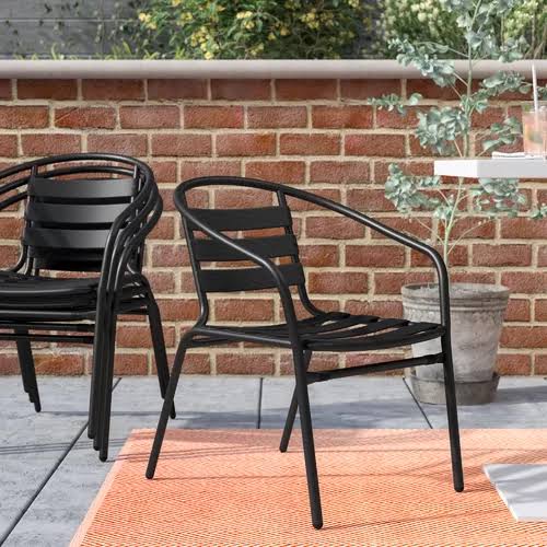Black Stacking Patio Dining Chair C839