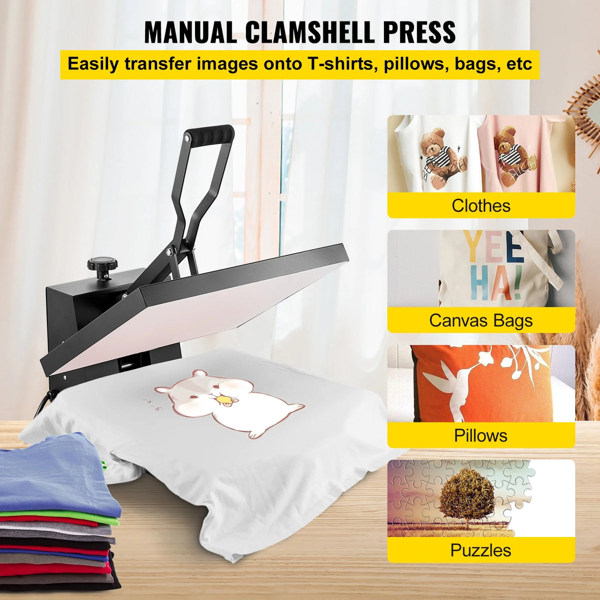 16" x 20" Clamshell Heat Press Machine with Teflon Coated C888459