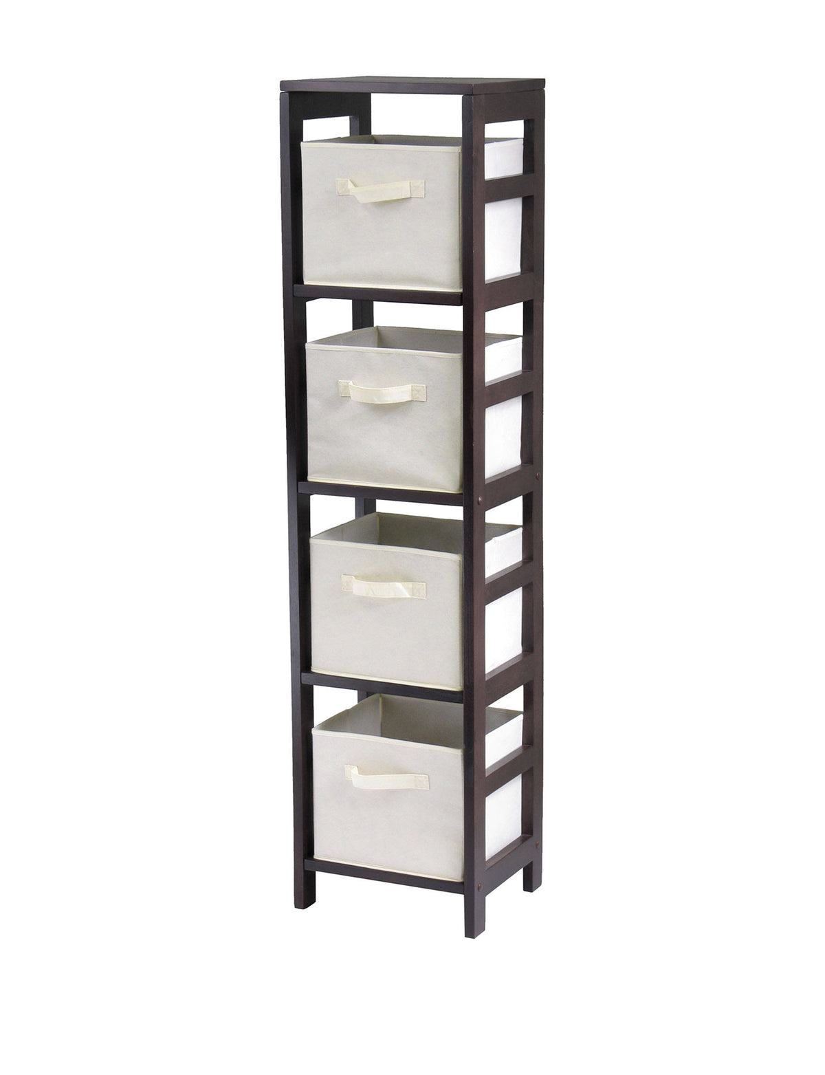 4 Section Storage Shelf with 4 Fabric Baskets A507