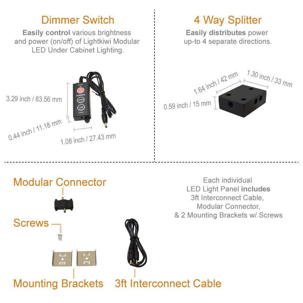 6 inch Warm White Modular LED Under Cabinet Lighting Pro Kit B742