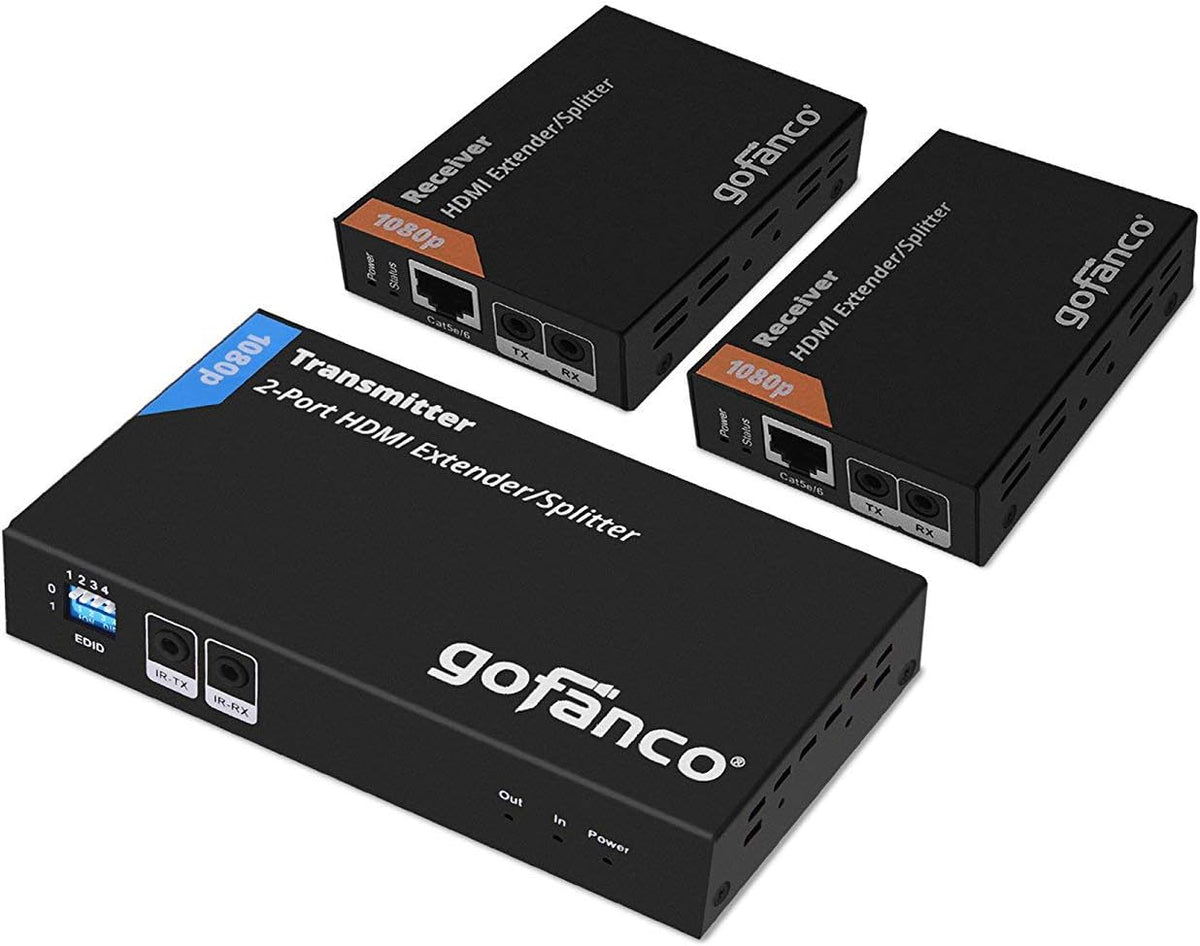 1x2 HDMI Extender Splitter Full HD 1080p Over Cat5e/Cat6/Cat7 Ethernet Cable D991046