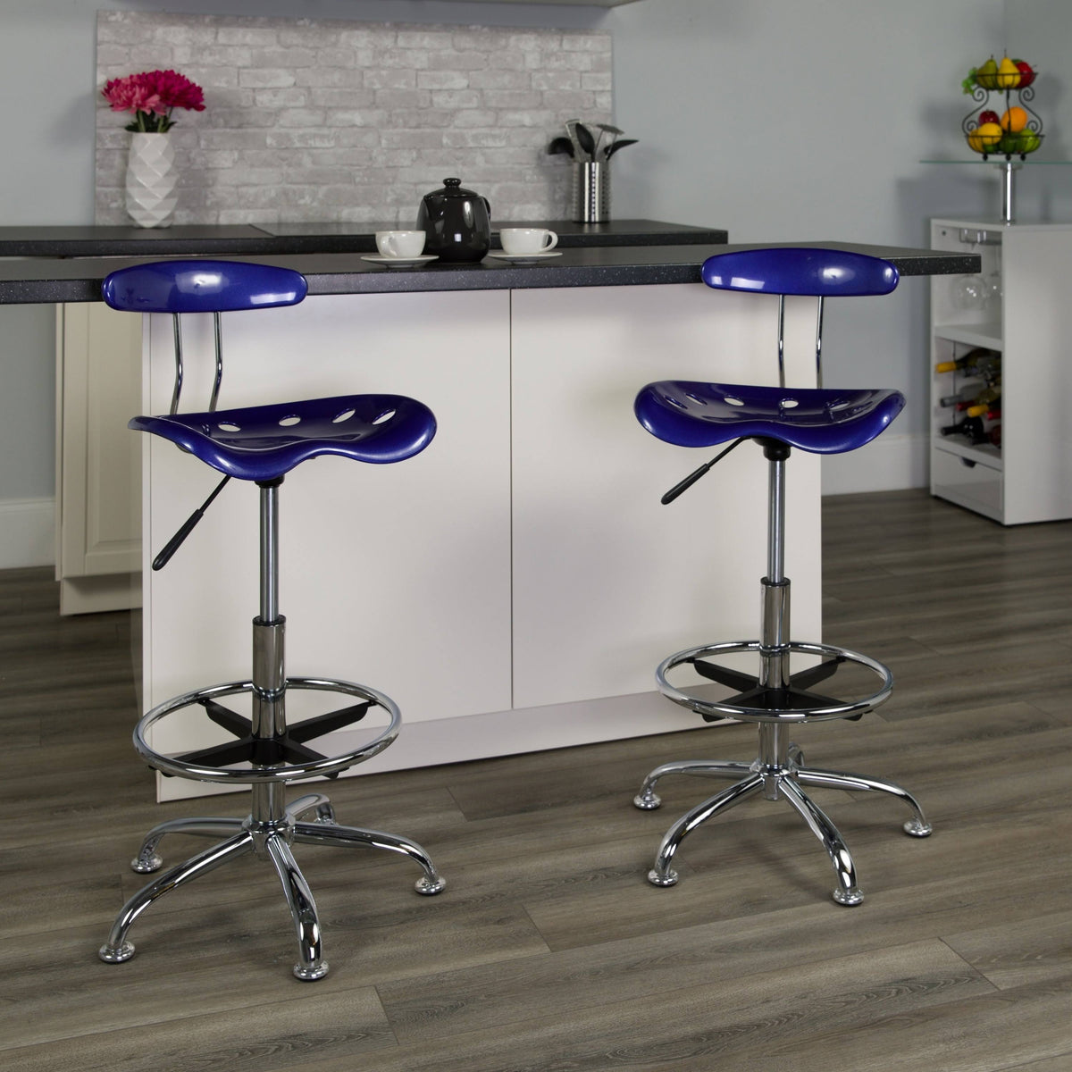 Chrome Drafting Stool with Tractor Seat C3290