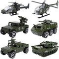 6 Pack Assorted Alloy Metal Military Vehicles O7402