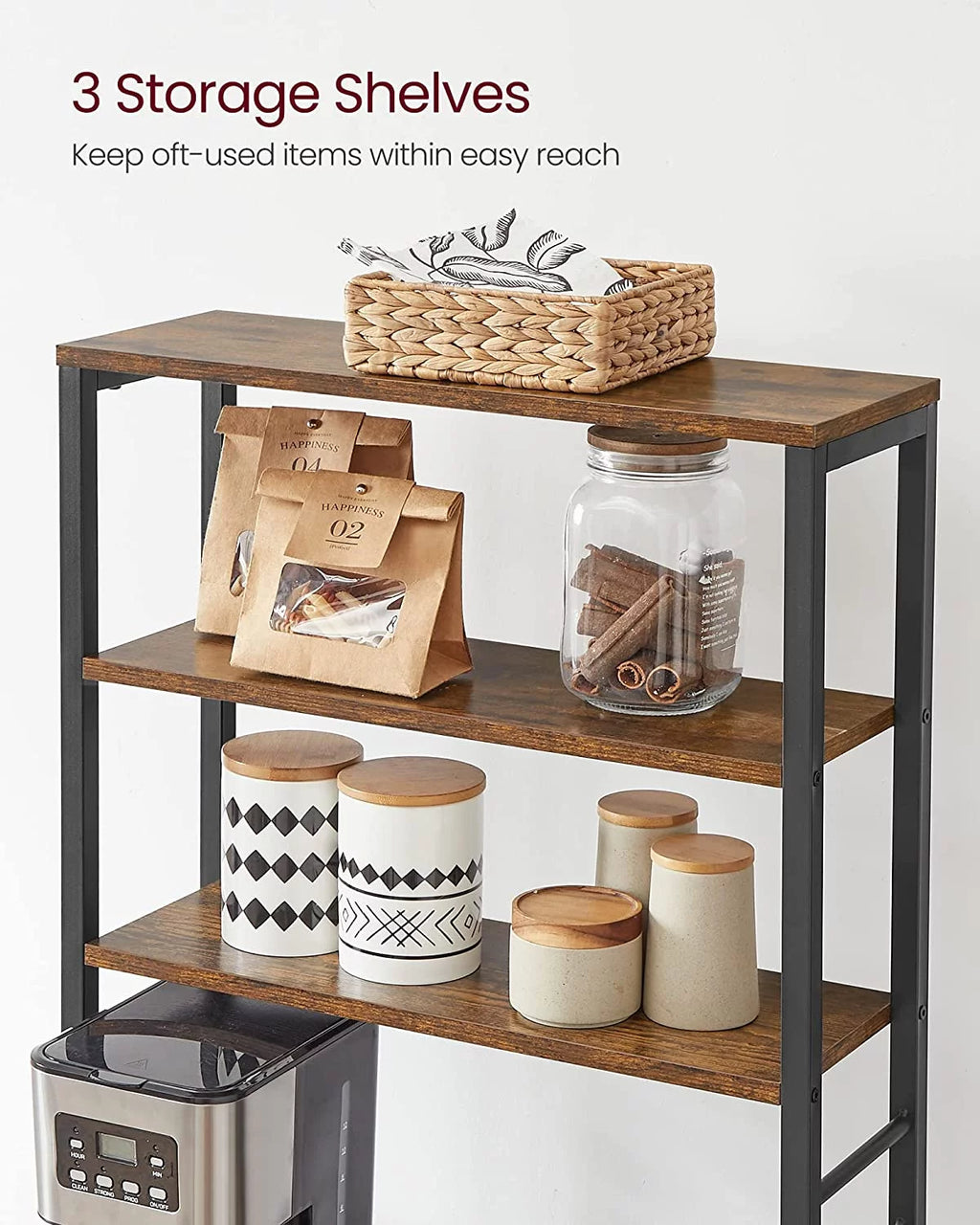 6-Tier Kitchen Shelves with 6 Hooks P7026