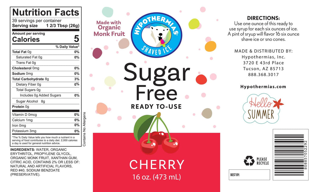 Sugar Free Snow Cone Syrups 3 Pints 16 fl. oz Each F211
