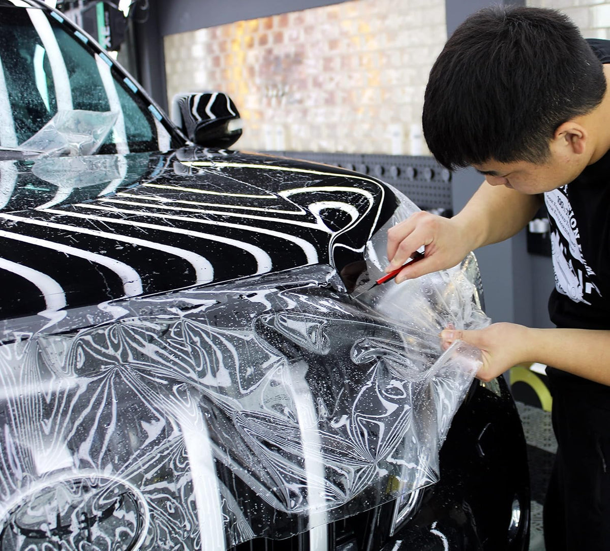 Paint Protection Film Vinyl Wrap Film Glossy PPF TPU Clear Bra J9814