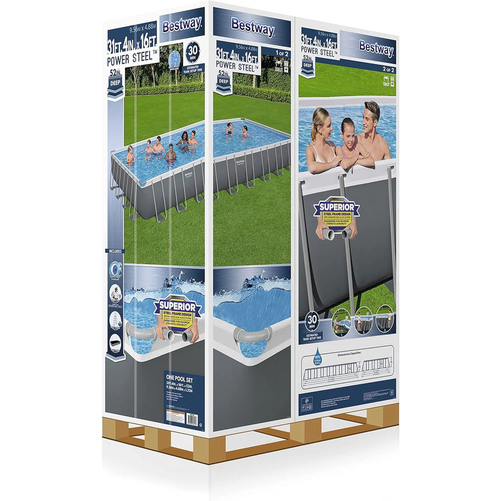 Rectangular Metal Frame Above Ground Pool Set B6961