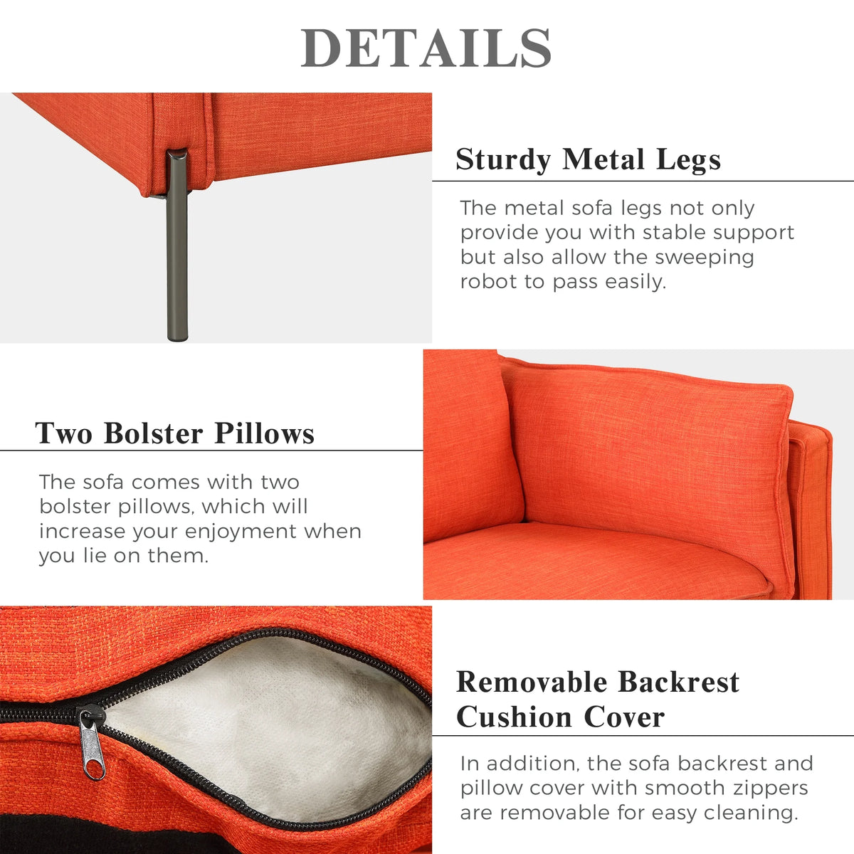 Linen Fabric Loveseat Couch C619