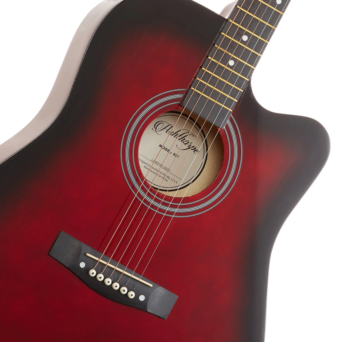 41-Inch Beginner Acoustic Guitar Starter Package, Red D81043
