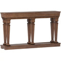 Oak Brown Wooden Console Table with Bottom Shelf T538840