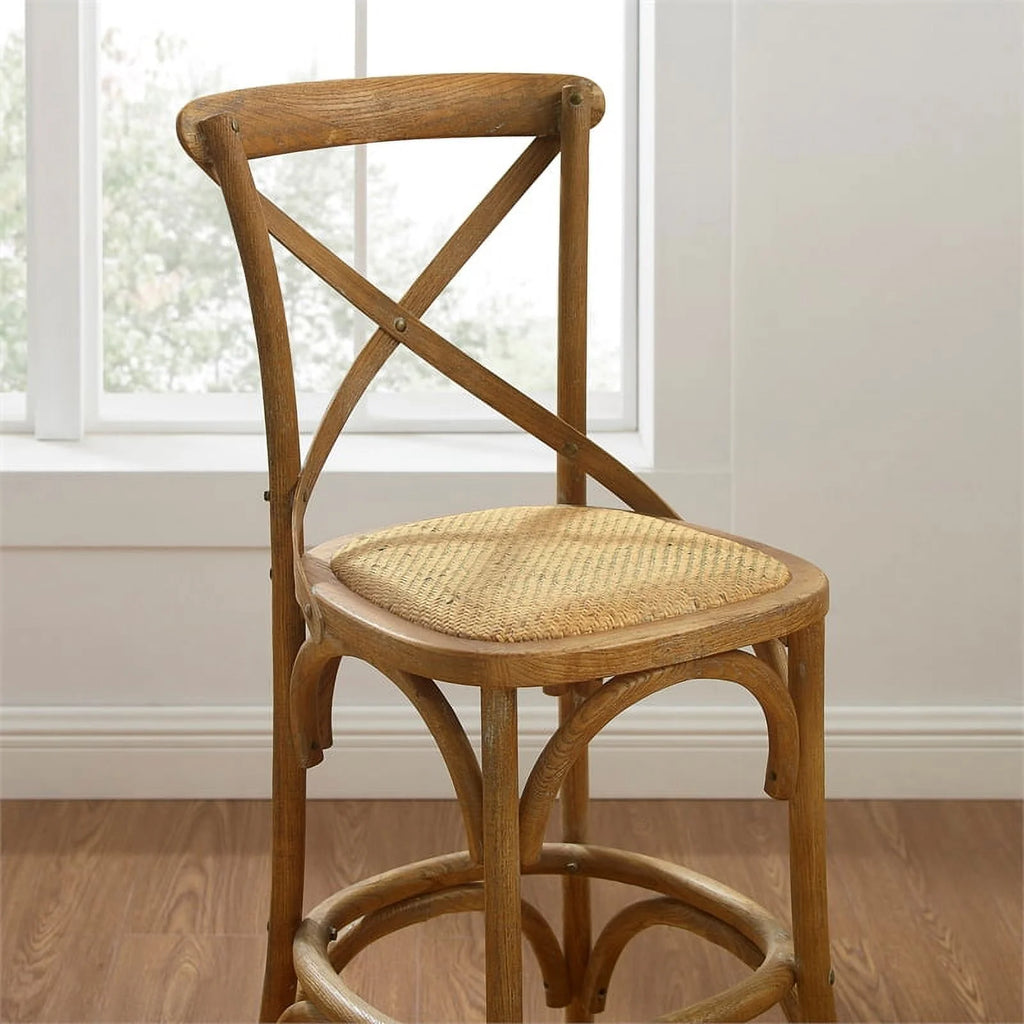 24" Gray Wash Wood Counter Stool X168672