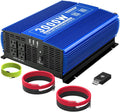 3000W Pure Sine Wave Power Inverter 12V DC to 110V AC Car Inverter with Bluetooth and 4 AC Outlets 2 USB Ports V426393