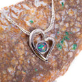 Sterling Silver Australian Black Opal Necklace C666007