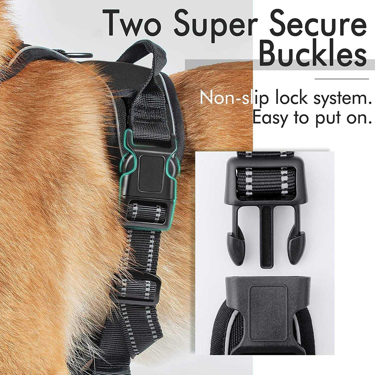 Adjustable Padded Dog Harness with 2 Leash Clips R957