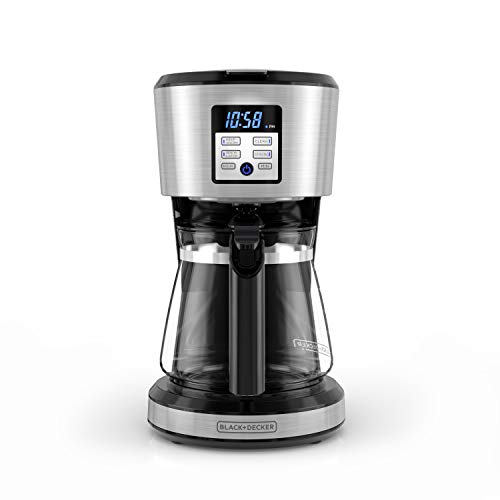 12-Cup Coffee Maker with Non-Drip Carafe and Removable Filter Basket, Black E680271