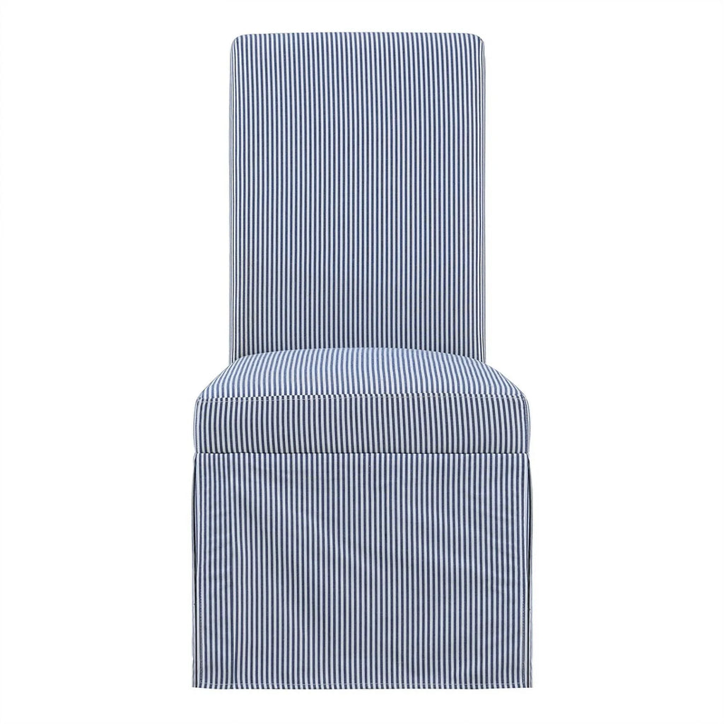 Navy Stripe Fabric Dining Chair 2 Pack F334808