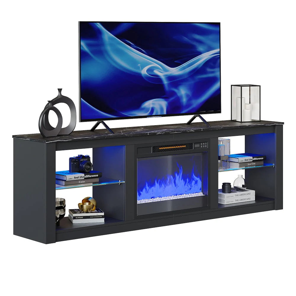 Black Electric Fireplace TV Stand K821