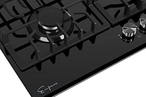 30 inch 5 Burner Gas Cooktop Black Tempered Glass Q411296
