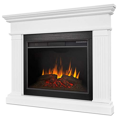 White Corner Electric Fireplace Mantel Heater with Remote Control P437704