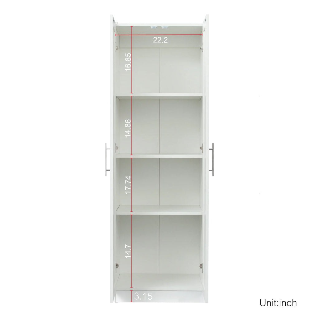 White 2 Door 3 Partition Wardrobe Cabinet Y253