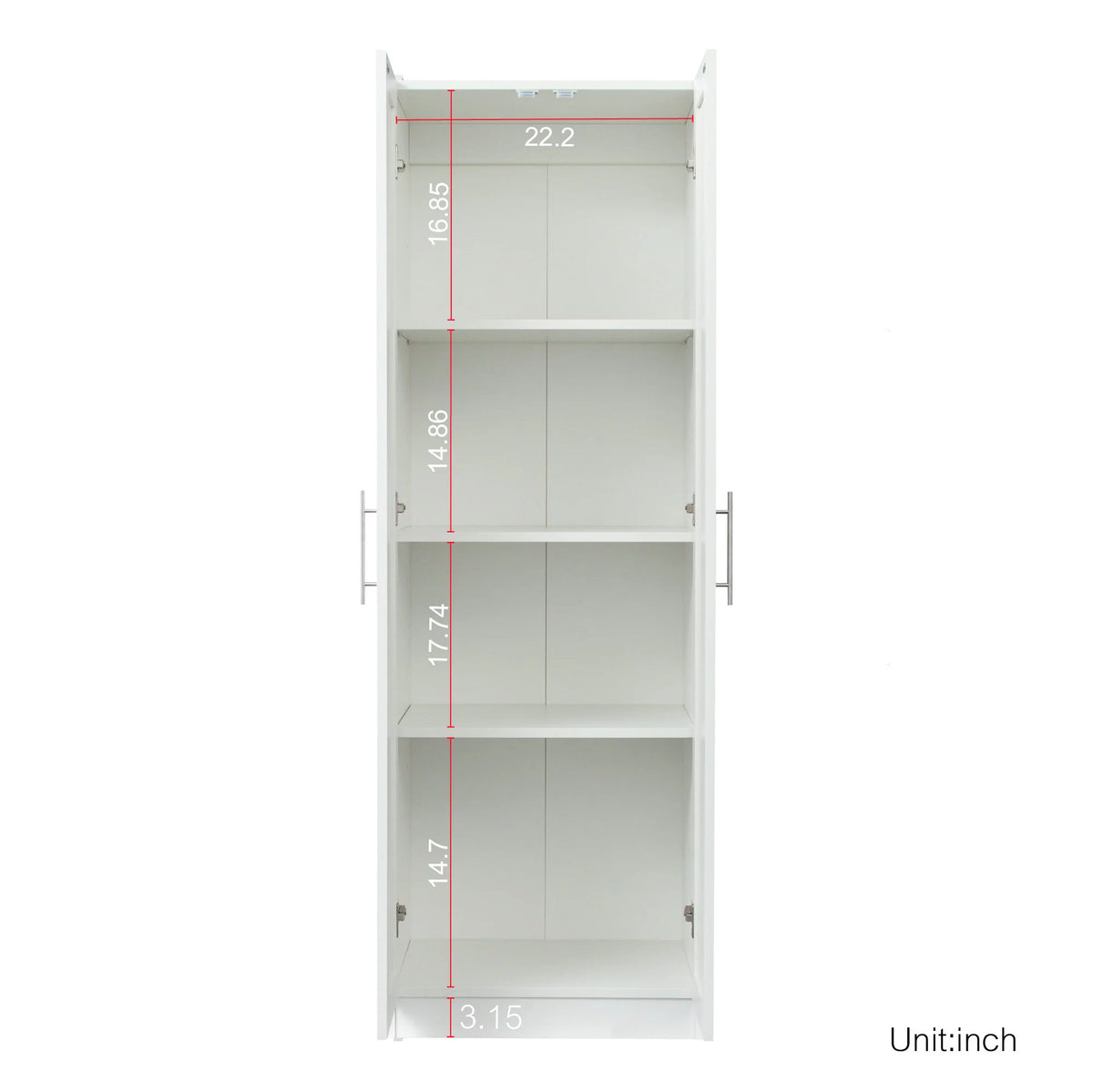 White 2 Door 3 Partition Wardrobe Cabinet Y253