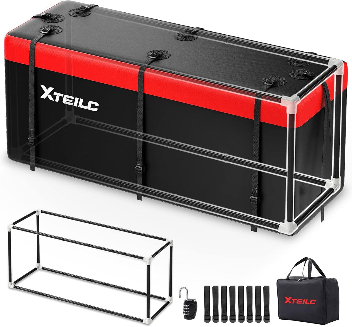 Cargo Carrier Bag with Support Frame and 8 Reinforced Straps H6680