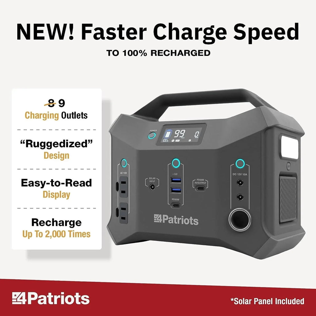 300wH Portable Power Station with 40 Watt Solar Panel O9440