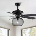 50 Inch Black Industrial Ceiling Fan with Remote V967303