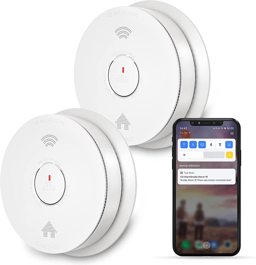 WiFi Smoke Detector Carbon Monoxide Detector Combo, 2 Pack A721