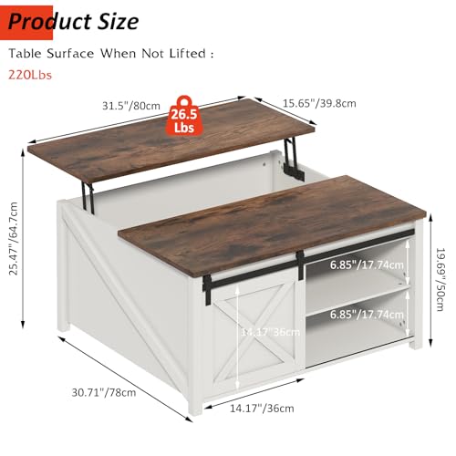 Black Lift Top Coffee Table with Storage X979
