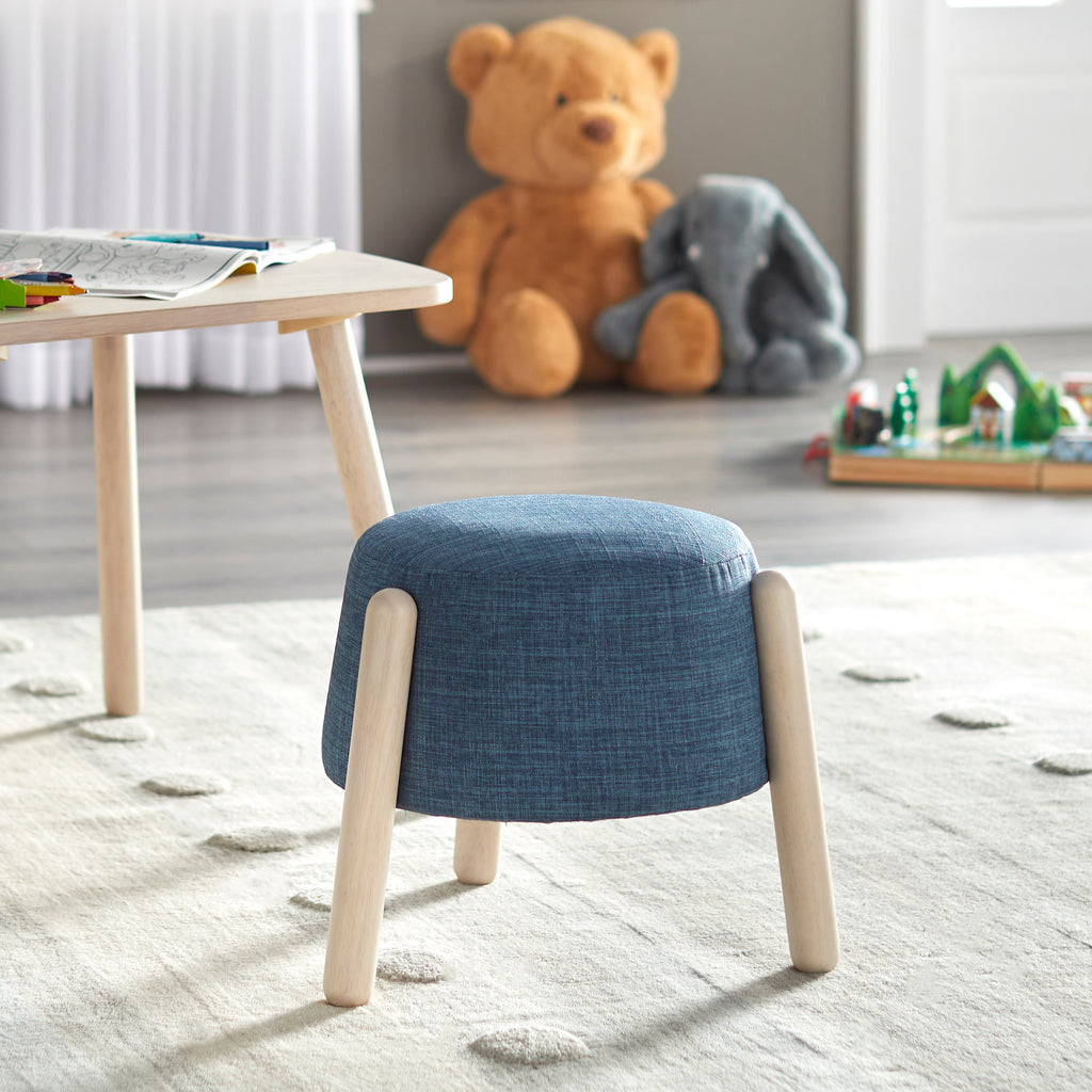 Kids Stool Blue/Natural F916