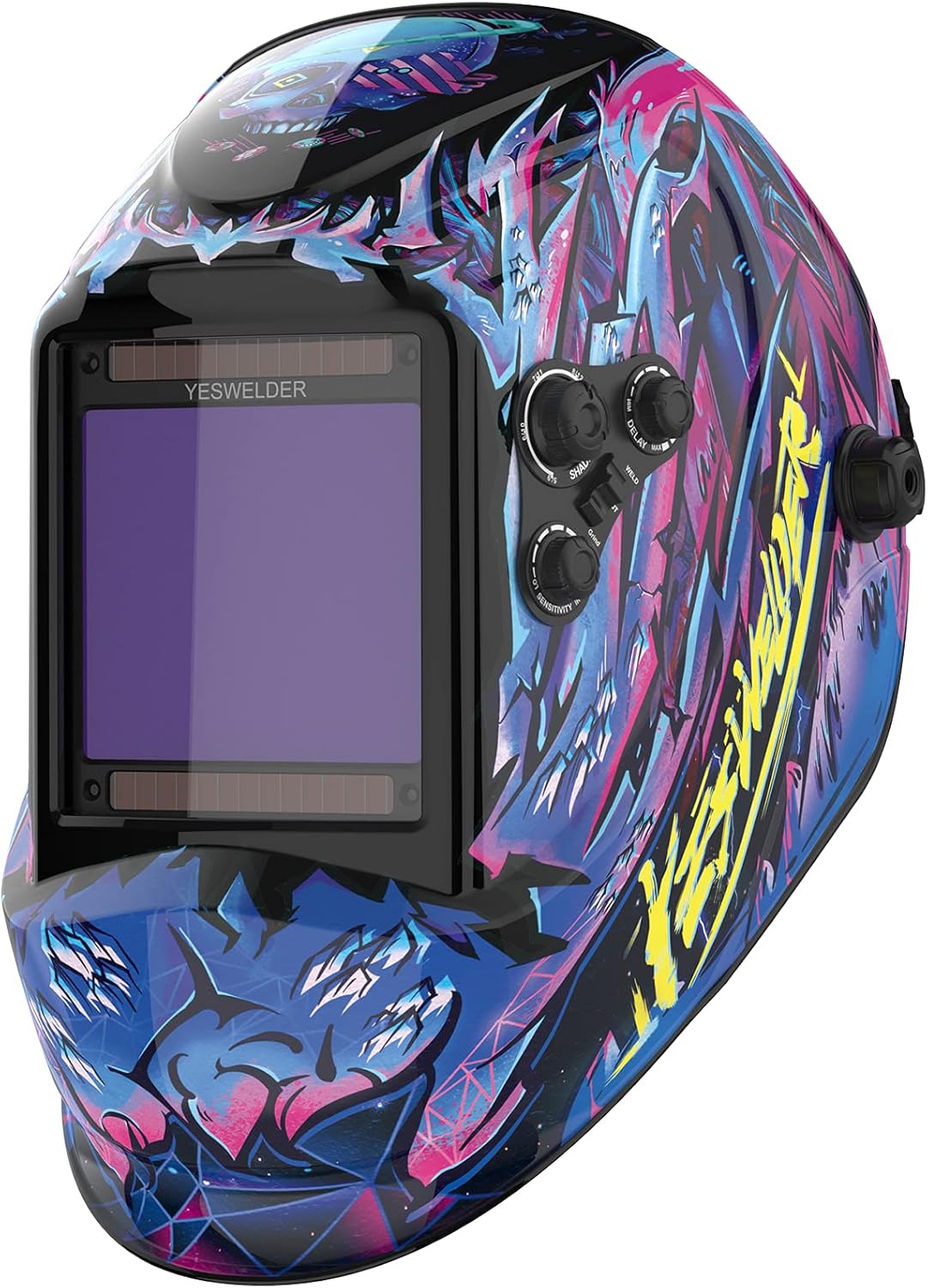 Large Viewing True Color Solar Power Auto Darkening Welding Helmet with 4 Arc Sensor Q5603