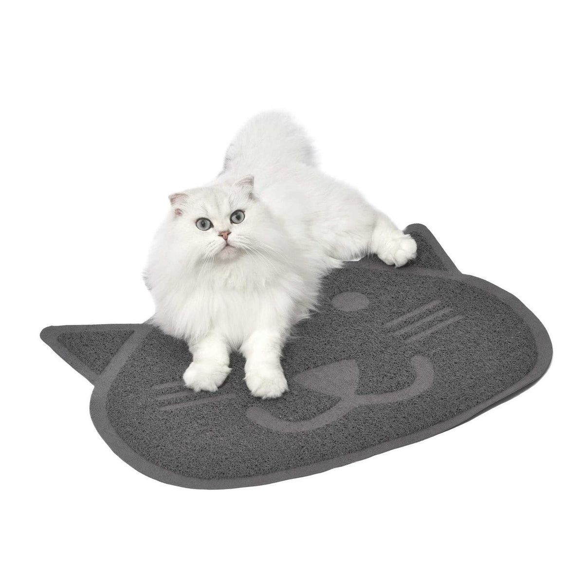 Grey Cat Shaped Litter Mat S746440