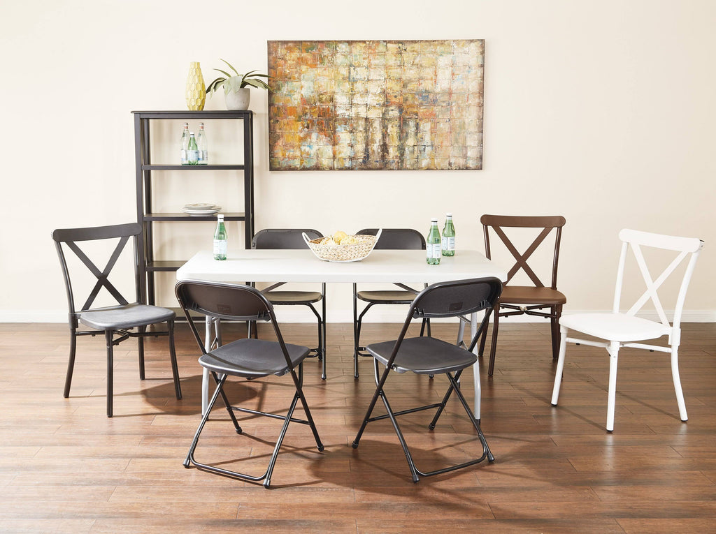 Black Plastic Folding Chair Pack of 4 U28390